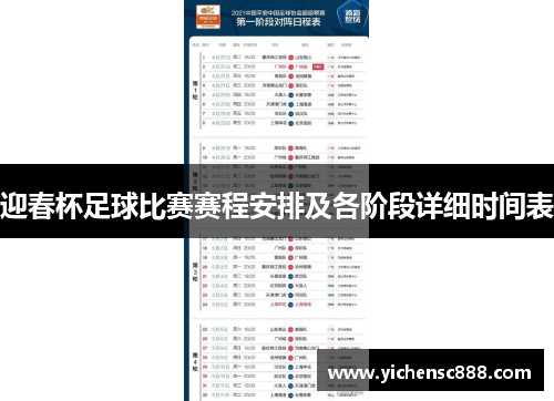 迎春杯足球比赛赛程安排及各阶段详细时间表